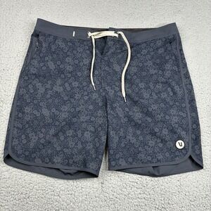Vuori Cruise Board Shorts Men's 34 Navy Wildflower V314 Swim Beach Surf